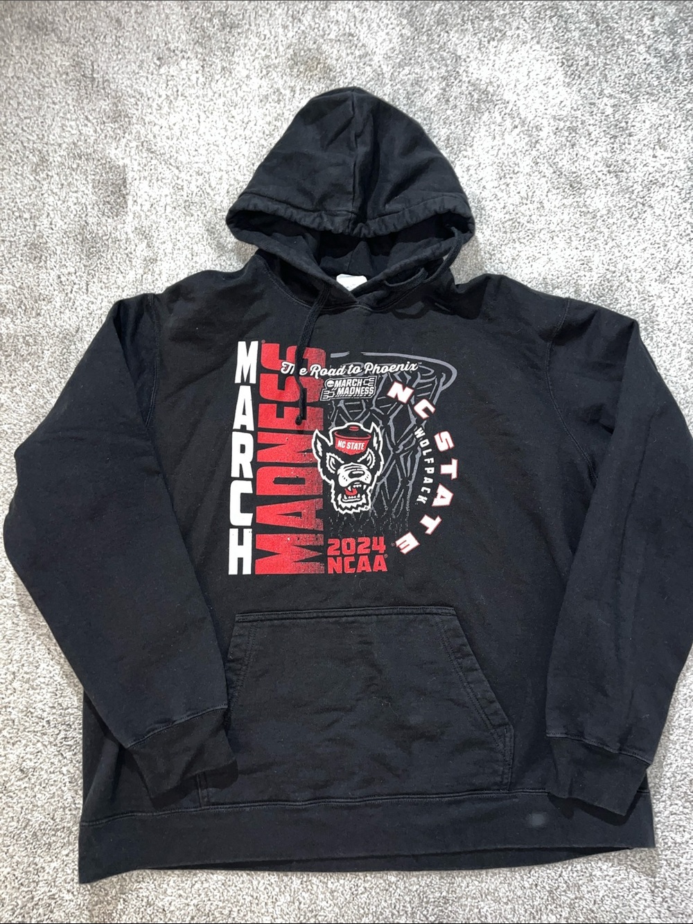 NC State Wolfpack 2024 Basketball fleece hooded hoodie sweatshirt shirt XL